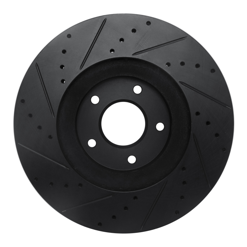 Nissan Maxima Brake Rotor (1) - Front Right - R1 Concepts - Drilled & Slotted - Black - `03-`05